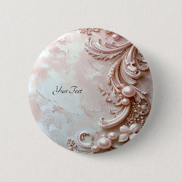Pink Ornate Pearl and Floral Button Knapp