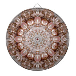 Pink Ornate Pearl and Floral Dartboard Darttavla