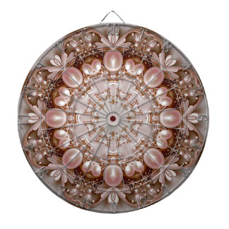 Pink Ornate Pearl and Floral Dartboard Darttavla