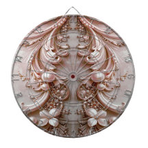 Pink Ornate Pearl and Floral Dartboard