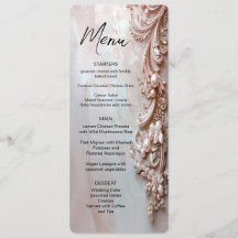 Pink Ornate Pearl and Floral Menu