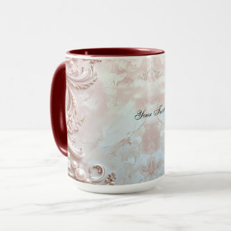 Pink Ornate Pearl and Floral Mug Mugg