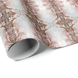 Pink Ornate Pearl and Floral Wrapping Paper Presentpapper