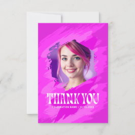 Pink Paint |  Thank You Modern Photo Cards Inbjudningar