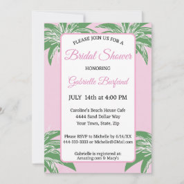 Pink Palm Bridal Shower Invitation | Tropical Palm Inbjudningar