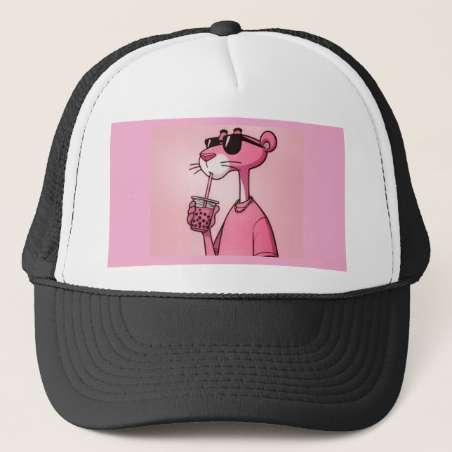 Pink Panther Hat – Cute & Bold Pink Tiger Cap Keps (Framsida)