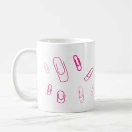 pink paper clip retro design  kaffemugg