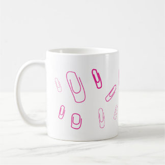 pink paper clip retro design kaffemugg