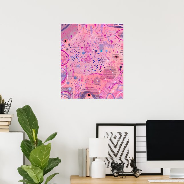 Pink Party Maximalist Art Poster (Hemmakontoret)