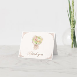 pink pastel bouquet Elegant  Tack Kort
