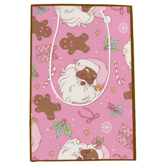 Pink Pastel Christmas Black Santa & Ballerina (Framsidan)