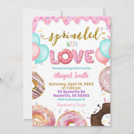 Pink Pastel Donuts Baby Sprinkle Invitation Inbjudningar