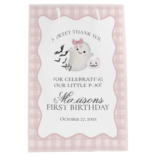 Pink Pastel Little Boo Ghost Birthday Party Favors (Framsidan)