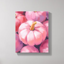 Pink Pastel Pumpkins Watercolor Painting Canvastryck