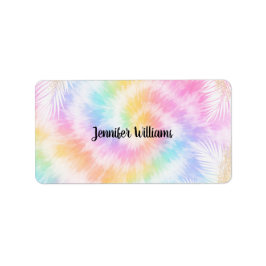 Pink Pastel Tie Dye Girly Chic                     Adressetikett