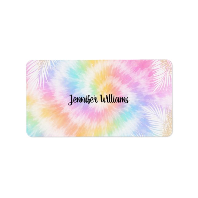 Pink Pastel Tie Dye Girly Chic                     Adressetikett (Framsidan)