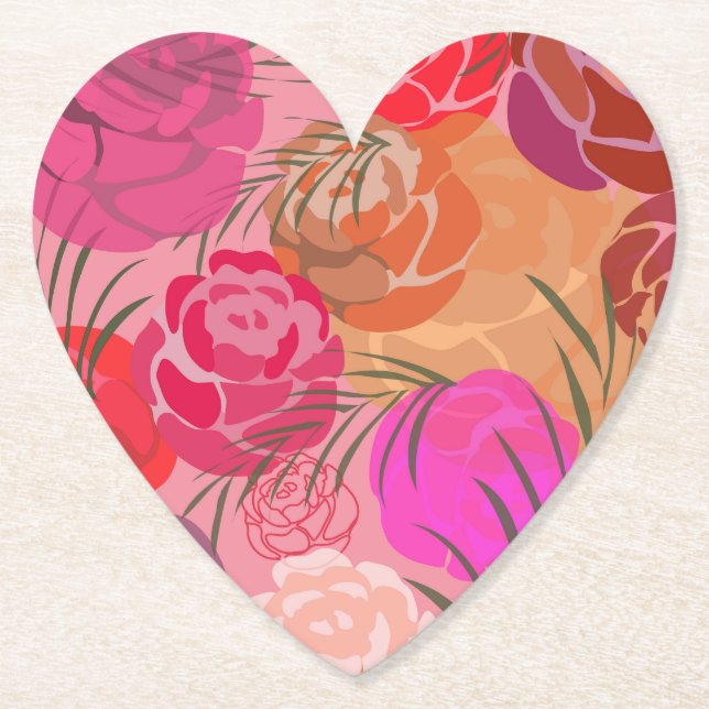 Pink pattern with flowers and plants underlägg papper (Framsida)