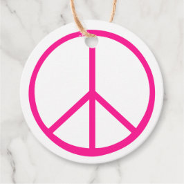 Pink Peace Sign Groovy Gift Wrap Gåvor Etiketter
