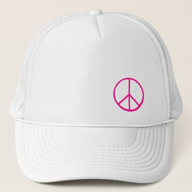 Pink Peace Sign Modern White Keps (Framsida)