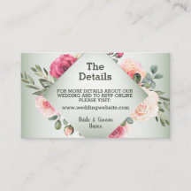 Pink Peach Roses Rustic Green Geometric Detail