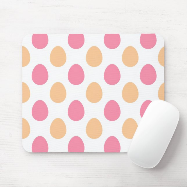 Pink Peach Spring Easter Eggs Paattern Mousepad Musmatta (Med mus)