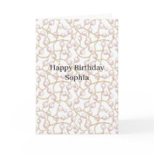 Pink Pearls Gold Chain Birthday