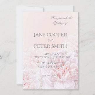 Pink peonies Budget Wedding Invitation Inbjudningar