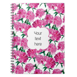 Pink Peonies Photo Modern Pattern Girly. Anteckningsbok