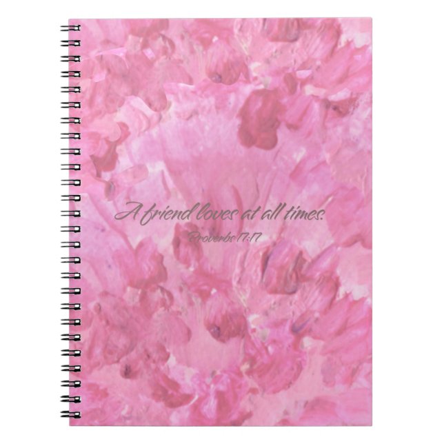 Pink Peony-A Friend Loves Spiral Notebook Anteckningsbok (Framsidan)