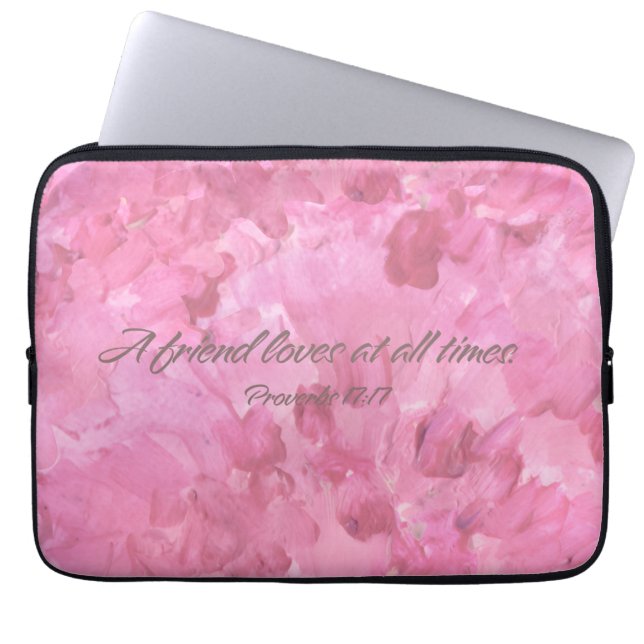 Pink Peony-A Friend Loves Tablet/Laptop Sleeve (Framsidan)