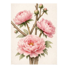 Pink Peony Botanical