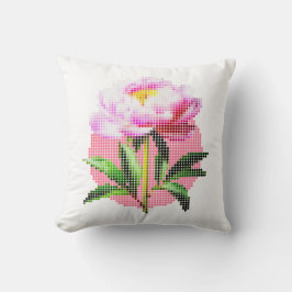 Pink Peony Dot Mosaic Flower Kudde