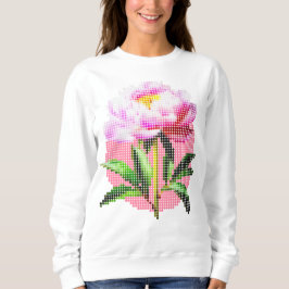 Pink Peony Dot Mosaic Flower T Shirt