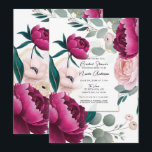 Pink Peony Eucalyptus Garden Floral Bridal Shower Inbjudningar<br><div class="desc">customize for any event</div>