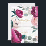 Pink Peony Eucalyptus Garden Floral Glam Wedding  Inbjudningar<br><div class="desc">Thank You Card. Check out other items in this matching suite.</div>