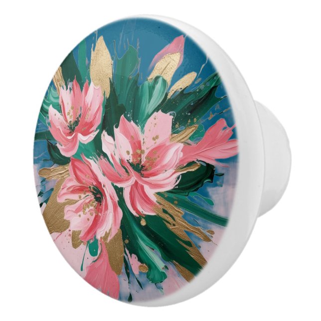 Pink Peony-Inspired Florals with Metallic Gold Tou Knopp (Höger)