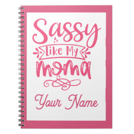 Pink Personalized "Sassy Moma" Anteckningsbok