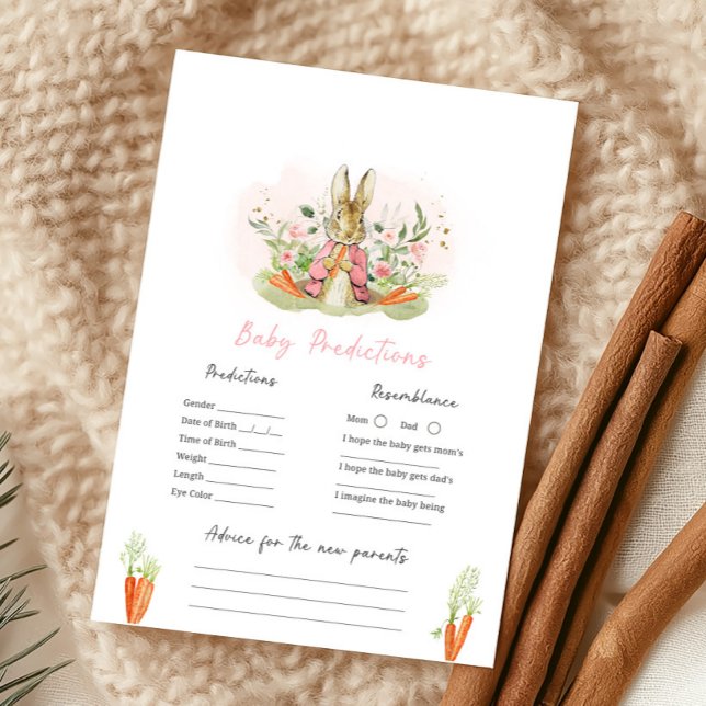 Pink Peter Rabbit Baby Shower Baby Prediction Game (Skapare uppladdad)