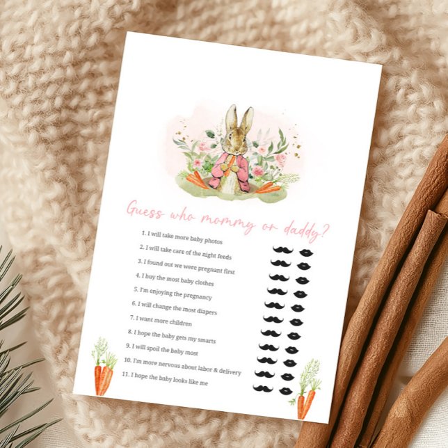 Pink Peter Rabbit Baby Shower Guess Who Game (Skapare uppladdad)