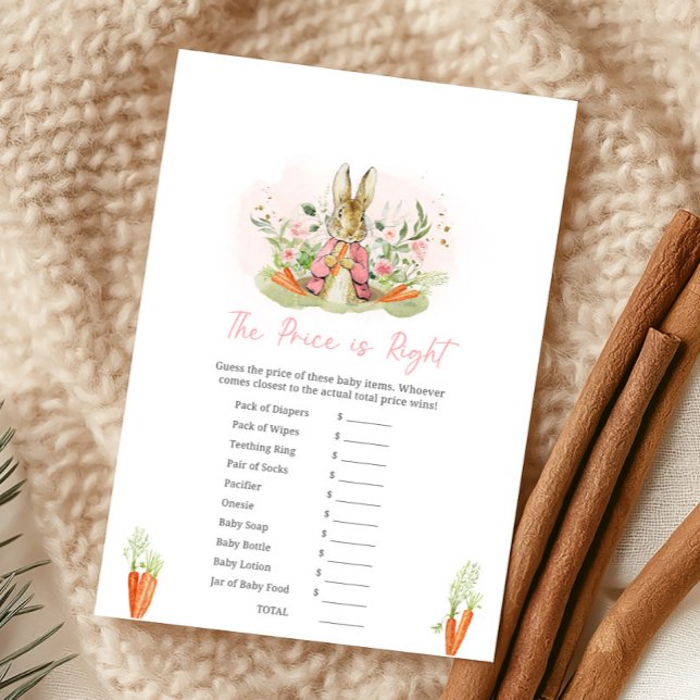 Pink Peter Rabbit Baby Shower Price is Right Game (Skapare uppladdad)