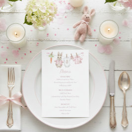 Pink Peter the Rabbit Clothesline Baby Shower  Meny