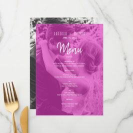 Pink Photo Wedding Meny