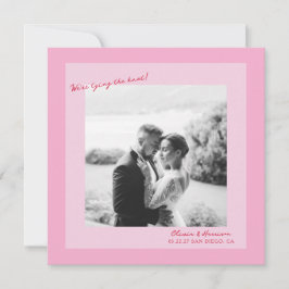 Pink Photo Wedding Save the Date Inbjudningar