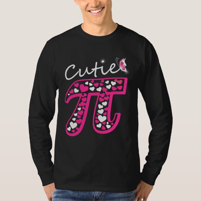 Pink Pi Day  Women girls Math Teacher Cutie Pi T Shirt (Framsida)