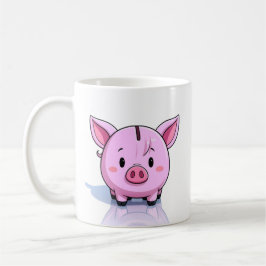 Pink piggy bank kaffemugg