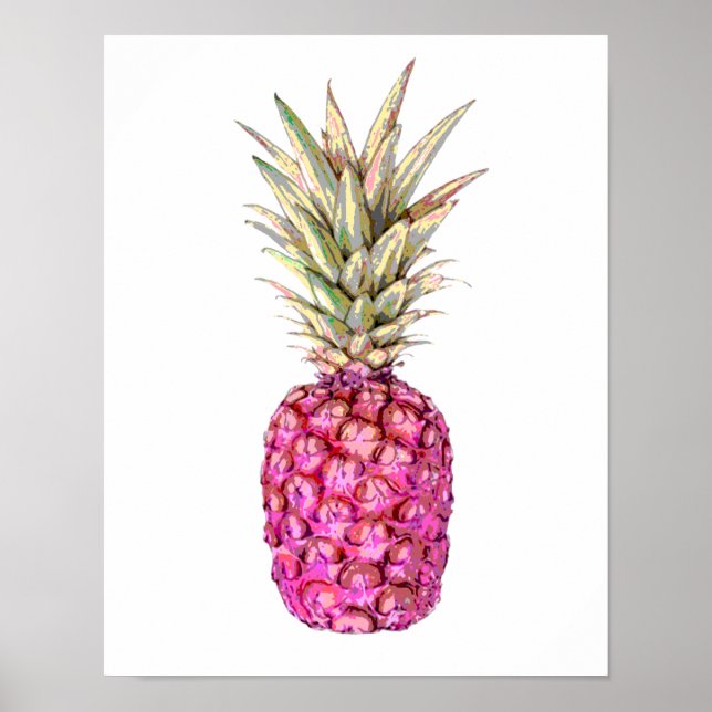 Pink Pineapple Print Poster (Framsidan)