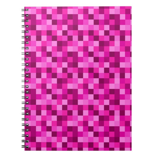 Pink Pixels Cover Notebook  Gamer Pattern Journal Anteckningsbok (Framsidan)