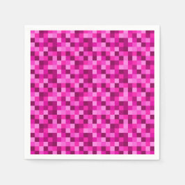 Pink Pixels Printed Birthday Paper Napkins Pixel Pappersservett