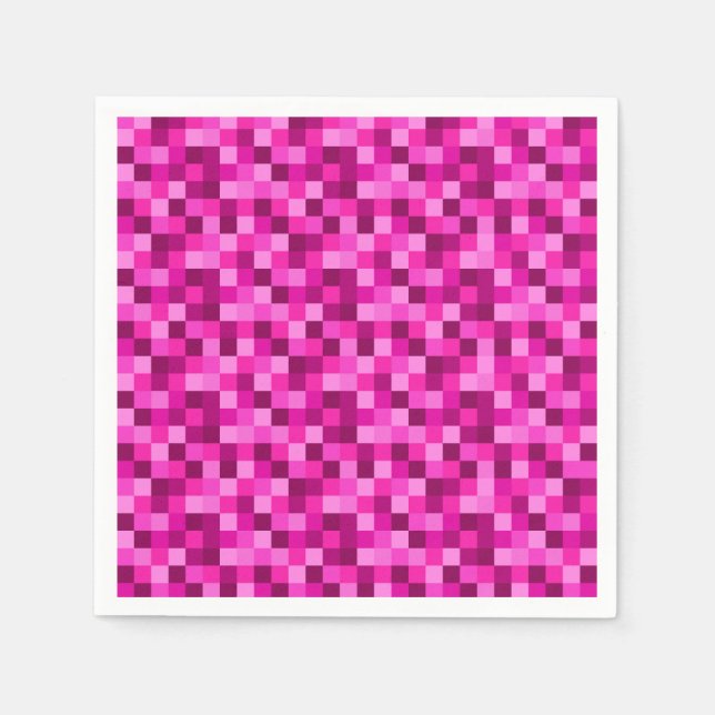 Pink Pixels Printed Birthday Paper Napkins Pixel Pappersservett (Framsidan)