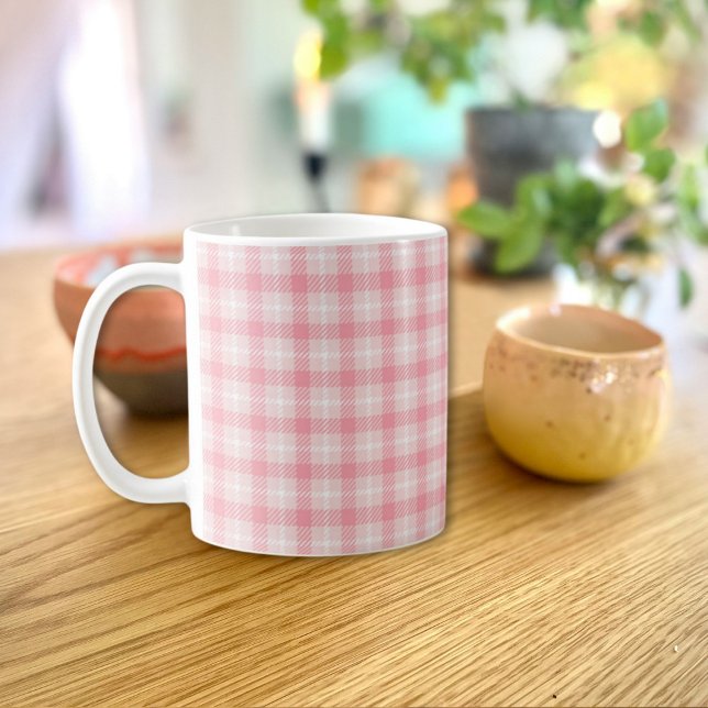 Pink Plaid Mug Kaffemugg (Skapare uppladdad)